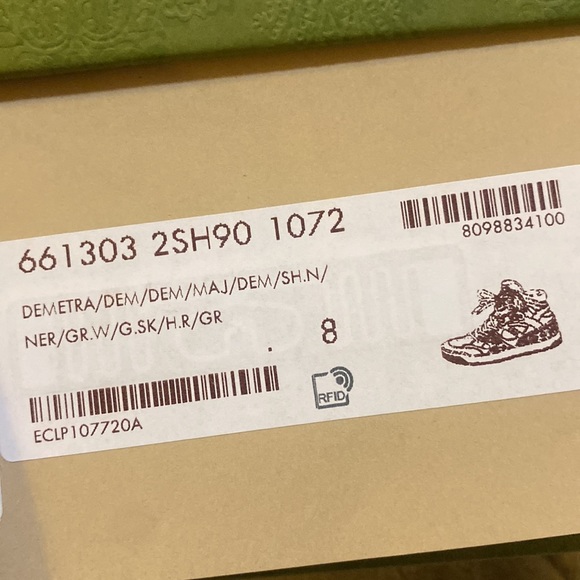 Gucci Basket Rubber-Trimmed Demetra High-Top Sneakers size 8 - Picture 7 of 7